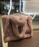 Winter Women Shoulder Fur Bag Handbag Tote Large Capacity