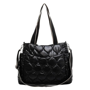 Casual Quilted Padded Crossbody Bag for Women Nylon Down Cotton Shoulder Bag