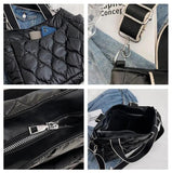 Casual Quilted Padded Crossbody Bag for Women Nylon Down Cotton Shoulder Bag