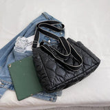 Casual Quilted Padded Crossbody Bag for Women Nylon Down Cotton Shoulder Bag