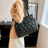 Casual Quilted Padded Crossbody Bag for Women Nylon Down Cotton Shoulder Bag