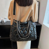 Casual Quilted Padded Crossbody Bag for Women Nylon Down Cotton Shoulder Bag