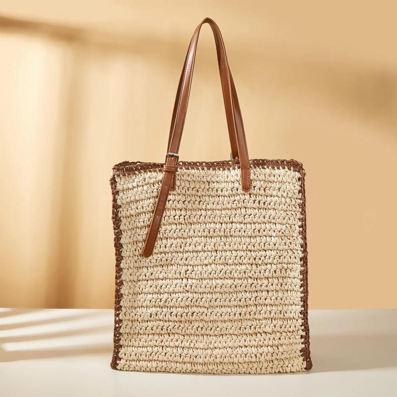 Straw Women Shoulder Bag Paper Woven Lady Handbags Summer Beach Bag