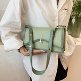 Women Shoulder Bag Axillary Bags PU Leather Crossbody Bags Green Flap Bags
