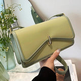 Women Shoulder Bag Axillary Bags PU Leather Crossbody Bags Green Flap Bags