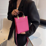 Women High Handbag Lady PU Leather Brown Small Totes Female Shoulder Bags