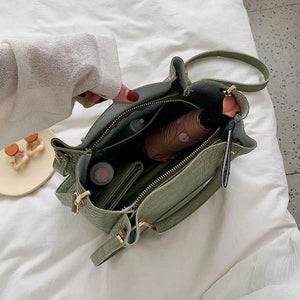 Bucket Bag Large Capacity PU Shoulder Messenger Bag Lady Handbag