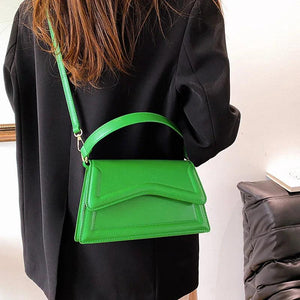 Women High Flap Bags Shoulder Bags Green Orange Messenger Bags Clutch