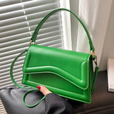 Women High Flap Bags Shoulder Bags Green Orange Messenger Bags Clutch