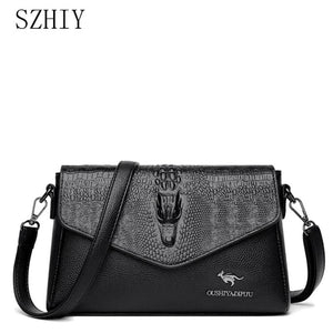 Crocodile Pattern Shoulder Bag for Women Vintage Sling Sac De Luxe Femme FLAP