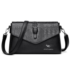 Crocodile Pattern Shoulder Bag for Women Vintage Sling Sac De Luxe Femme FLAP