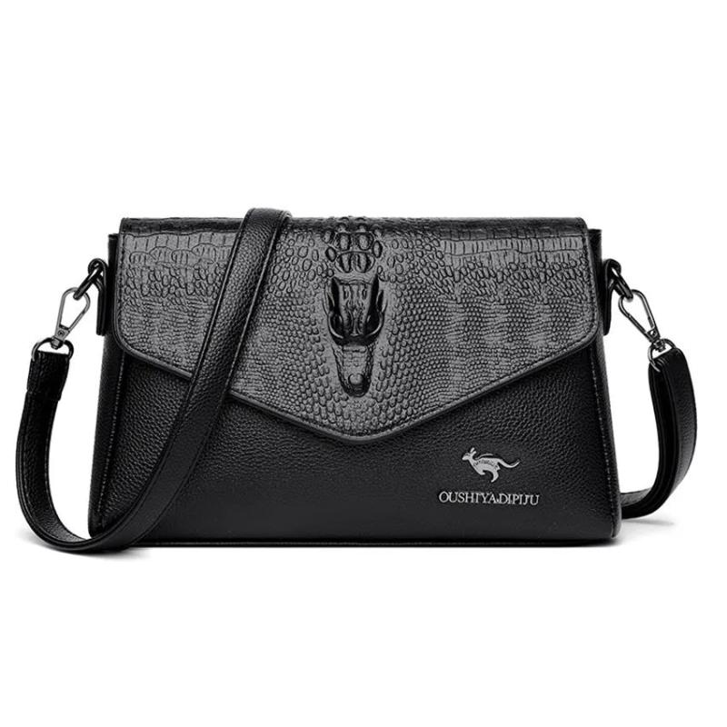 Crocodile Pattern Shoulder Bag for Women Vintage Sling Sac De Luxe Femme FLAP