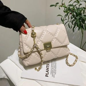 Quilted Chain Strap Shoulder Bag for Women