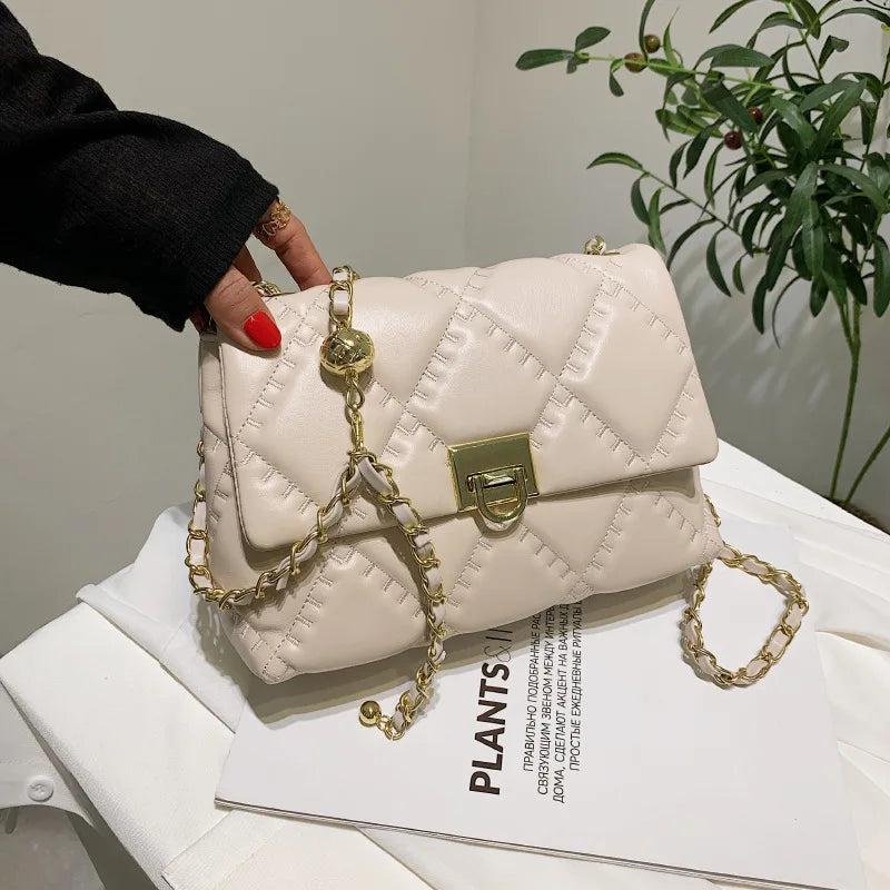 Quilted Chain Strap Shoulder Bag for Women
