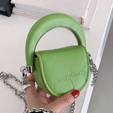 Women Pink Small Handbags Short Handle Clutches PU Leather Totes Bag