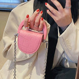 Women Pink Small Handbags Short Handle Clutches PU Leather Totes Bag