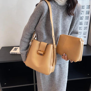 Solid Women Handbag Large Capacity Shoulder Bags PU Leather Wild Bags Sac a Main