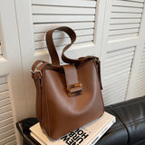 Solid Women Handbag Large Capacity Shoulder Bags PU Leather Wild Bags Sac a Main