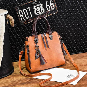 Large Capacity PU Leather Women Shoulder Bag Solid Satchels Female Hand Bag Tass