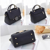 Crossbody Bags For Women PU Leather Handbag Round Lock Shoulder Messenger Bag