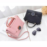 Crossbody Bags For Women PU Leather Handbag Round Lock Shoulder Messenger Bag