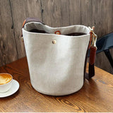Canvas Bag Women's Handbags Button Casual Messenger Bag