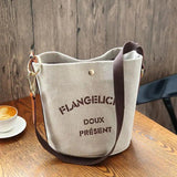 Canvas Bag Women's Handbags Button Casual Messenger Bag