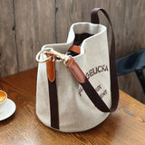 Canvas Bag Women's Handbags Button Casual Messenger Bag