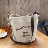Canvas Bag Women's Handbags Button Casual Messenger Bag