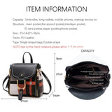 Plaid Lady Shoulder Bag Square PU Single or Double Strape Handbag