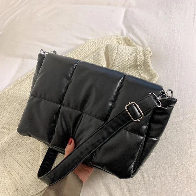 Soft PU Leather Women Shoulder Bags Big Space Solid Ladies Messenger Bag