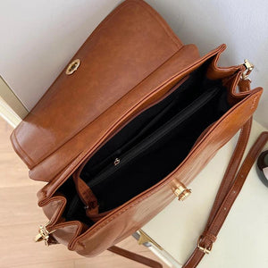 Large Solid Messenger Bag for Women Portable Crossbody Work Briefcase