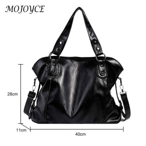 Women Big Size PU Leather Hobos Crossbody Bag Casual Retro Travel Tote Bag