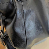 Women Big Size PU Leather Hobos Crossbody Bag Casual Retro Travel Tote Bag