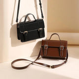 Japanese Casual Messenger Bag for Women PU Leather Square Tote