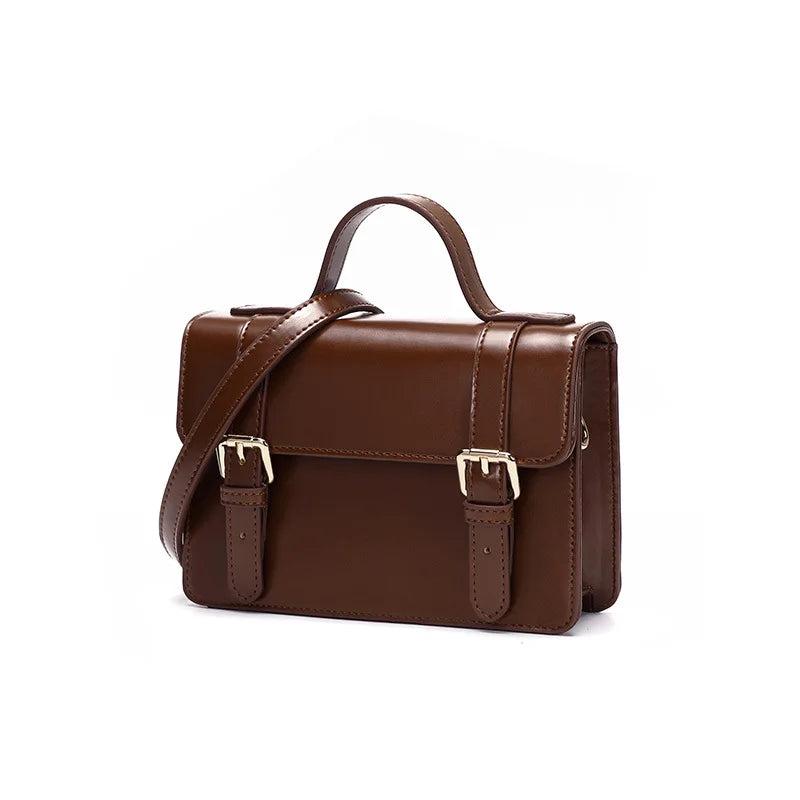 Japanese Casual Messenger Bag for Women PU Leather Square Tote