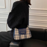 Vintage Weaving Shoulder Bag Square Messenger Crossbody Bag for Women