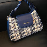 Vintage Weaving Shoulder Bag Square Messenger Crossbody Bag for Women