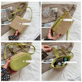 Summer Straw Woven Bucket Crossbody Bag for Women