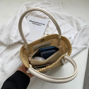 Summer Straw Shoulder Bag Handwoven Handbag