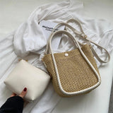 Summer Straw Shoulder Bag Handwoven Handbag