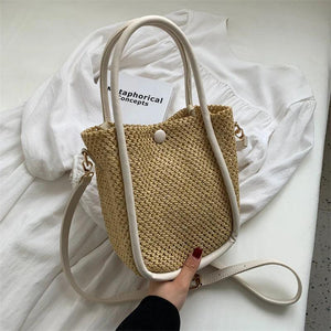 Summer Straw Shoulder Bag Handwoven Handbag