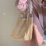 Straw Woven Handbag Tote Large-capacity Shoulder Beach Bag