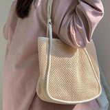 Straw Woven Handbag Tote Large-capacity Shoulder Beach Bag