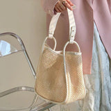 Straw Woven Handbag Tote Large-capacity Shoulder Beach Bag