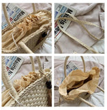 Straw Bucket Crossbody Bags for Women - Summer Handbags Tassel Shoulder Bags