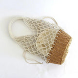 Hollow Fishnet Weaving Beach Straw Women Shoulder Bag