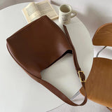 Women Bucket Shoulder Bags Pu Leather Large Capacity Composite Bag