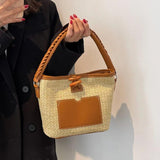 Casual Big Straw Shoulder Bags For Women