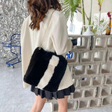 Winter Faux Fur Chain Shoulder Bag Large Crossbody